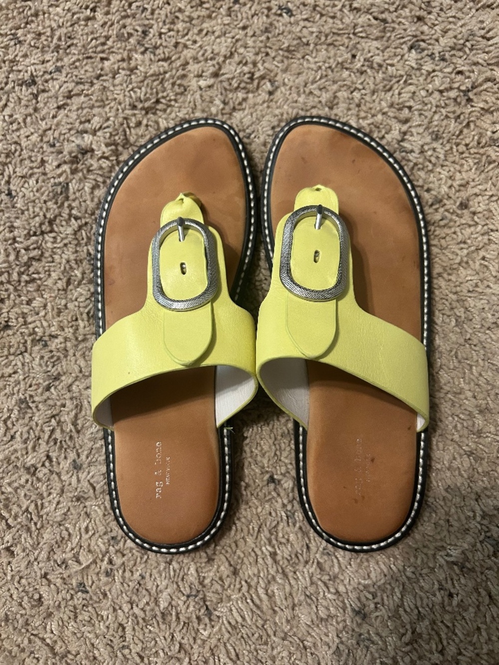 Rag & Bone Ansley Thong Sandal, yellow size 38/8